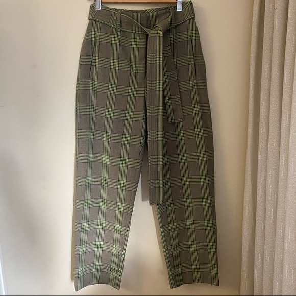 Wilfred Pants - Aritzia Wilfred Tie Front Pants - Plaid